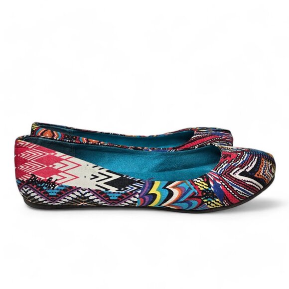 Blowfish Palma Ballet Flats Women's Boho Pleated Edge Festive Geo Pattern 7.5 - Picture 7 of 10